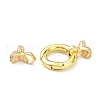 Brass Micro Pave Clear Cubic Zirconia Fold Over Clasps ZIRC-P085-02G-3