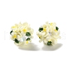 Luminous Polymer Clay Rhinestone Floral Ball Beads CLAY-U002-01B-4