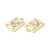 Rack Plating Alloy Glass Pendants PALLOY-P291-06G-02-3