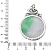Dyed Natural Myanmar Jade Flower Flat Round Pendants KK-Q050-03A-3