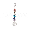 Gemstone & Glass Seed Bead Keychains HJEW-JM00985-2