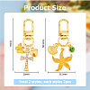4Pcs 2 Styles Starfish & Cross Alloy Pendant Decoration HJEW-HS00001-2