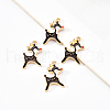 20Pcs Light Gold Alloy Enamel Pendants ENAM-YW0001-73D-1