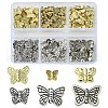 91Pcs 6 Styles Tibetan Style Alloy Butterfly Beads FIND-YW0004-92-1