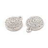 Brass Micro Pave Clear Cubic Zirconia Pendants KK-E071-16P-3