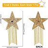 Fingerinspire 4Pcs 2 Style Enamel Rhinestones Sew on/Iron on Patches DIY-FG0002-73-2