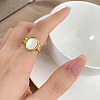 Retro Fashionable 304 Stainless Steel and Shell Finger Rings FS-WG8030D-01-1
