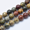 Natural Polychrome Jasper/Picasso Stone/Picasso Jasper Beads Strands G-E444-43-10mm-1