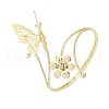 Flower & Butterfly Alloy Arm Cuff Bangles for Girl Women AJEW-A063-01F-G-4