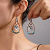 Alloy Synthetic Turquoise Dangle Earrings FS-WG12E90-12-1
