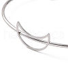 Non-Tarnish 201 Stainless Steel Hollow Out Crescent Moon Open Cuff Bangle BJEW-P285-03P-3