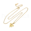 304 Stainless Steel Leaf Pendant Necklaces NJEW-H059-29C-G-3