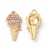 Rack Plating Eco-friendly Alloy Rhinestone Pendants FIND-A025-21G-02-1