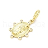 Brass Micro Pave Cubic Zirconia European Dangle Charms KK-D325-25G-03-2