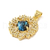 Rack Plating Brass Cubic Zirconia Enamel Pendants KK-S380-11G-2