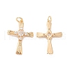 Brass & Glass & Cubic Zirconia Pendants KK-G468-12G-1