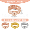 SUPERFINDINGS 3Pcs 3 Colors Alloy Interchangeable Snap  Bangle Settings BJEW-FH0001-04-2