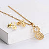 201 Stainless Steel Pendant Necklace & Stud Earring Sets FS-WGB816B-30-1