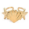 304 Stainless Steel Open Cuff Rings for Women RJEW-A049-03G-2