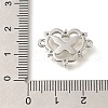Brass Clear Cubic Zirconia Heart Links KK-K388-83P-3