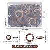 CHGCRAFT 100Pcs 2 Style Dyed Wood Jewelry Findings Coconut Linking Rings COCO-CA0001-01-2