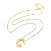 Brass & Plastic Pearl Letter Pendant Box Chain Necklaces for Women NJEW-U017-01G-03-3