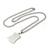 Rectangle with Virgin Mary
 Pendant Necklaces NJEW-C043-01P-2