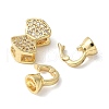 Brass Pave Clear Cubic Zirconia Fold Over Clasps KK-M320-30G-2