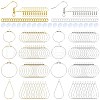 DIY Brass Geometry Hoop Earring Making Kit DIY-YW0008-60-1