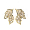 Brass Micro Pave Clear Cubic Zirconia Stud Earrings EJEW-F373-05G-2