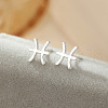 S925 Sterling Silver Stud Earrings WG164A3-12-1