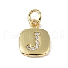 Rack Plating Brass Micro Pave CLear Cubic Zirconia Charms KK-E110-14G-J-1