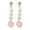 Mother's Day Jewellery Shell Pearl Dangle Earrings EJEW-JE05801-1