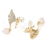 Mother's Day Jewellery Natural Pearl Stud Earrings EJEW-L286-04G-2