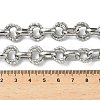 304 Stainless Steel Textured Double Ring Link Chain Necklaces NJEW-S453-02P-B-5