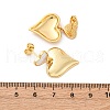 Heart Brass Shell Dangle Stud Earrings KK-D363-20G-3