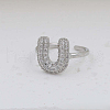 Brass Micro Pave Clear Cubic Zirconia Cuff Rings FS-WG17FF6-21-1