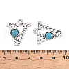 Synthetic Turquoise & Alloy Pendants PALLOY-H146-01AS-V-3