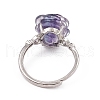 Flower Natural Fluorite Adjustable Rings KK-G273-10P-4