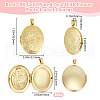 Beebeecraft 6Pcs Brass Locket Pendants KK-BBC0015-50-2