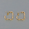 Square Double Twisted Brass Stud Earrings UA7445-2