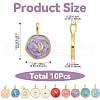 10Pcs 10 Styles Brass Enamel Pendants KK-YW0002-41-2