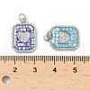 Rack Plating Brass Micro Pave Cubic Zirconia & Shell Pendants KK-I357-12P-3