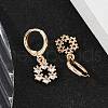 Brass Micro Pave Clear Cubic Zirconia Leverback Earrings EJEW-K300-12G-2