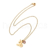 304 Stainless Steel Glass Drill Birth Stone Constellation Pendant Necklaces STAS-D305-08G-J-3