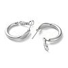 999 Fine Silver Ring Hoop Earrings EJEW-P296-22P-2