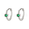 Vintage Elegant 925 Silver Cubic Zirconia Hoop Earrings AU2910-6-1