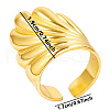 Adjustable Stainless Steel Cuff Open Rings with Leaf NX3774-2-3