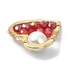 5Pcs 5 Color Glass & Natural Shell Beaded Pendants PALLOY-TA00076-4