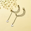 304 Stainless Steel Safety Chains Dangle Stud Earrings with Ear Cuff EJEW-JE04923-01-2